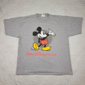 Walt‎ Disney World gray Mickey Mouse T shirt men's L Vintage